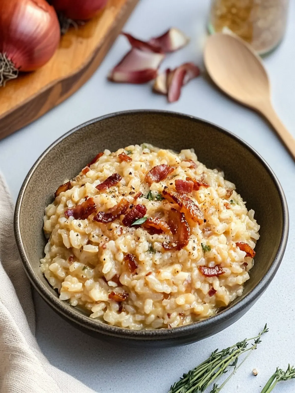 Savory Caramelized Onion, Bacon, and Parmesan Risotto Bliss Caramelized Onion, Bacon, and Parmesan Risotto