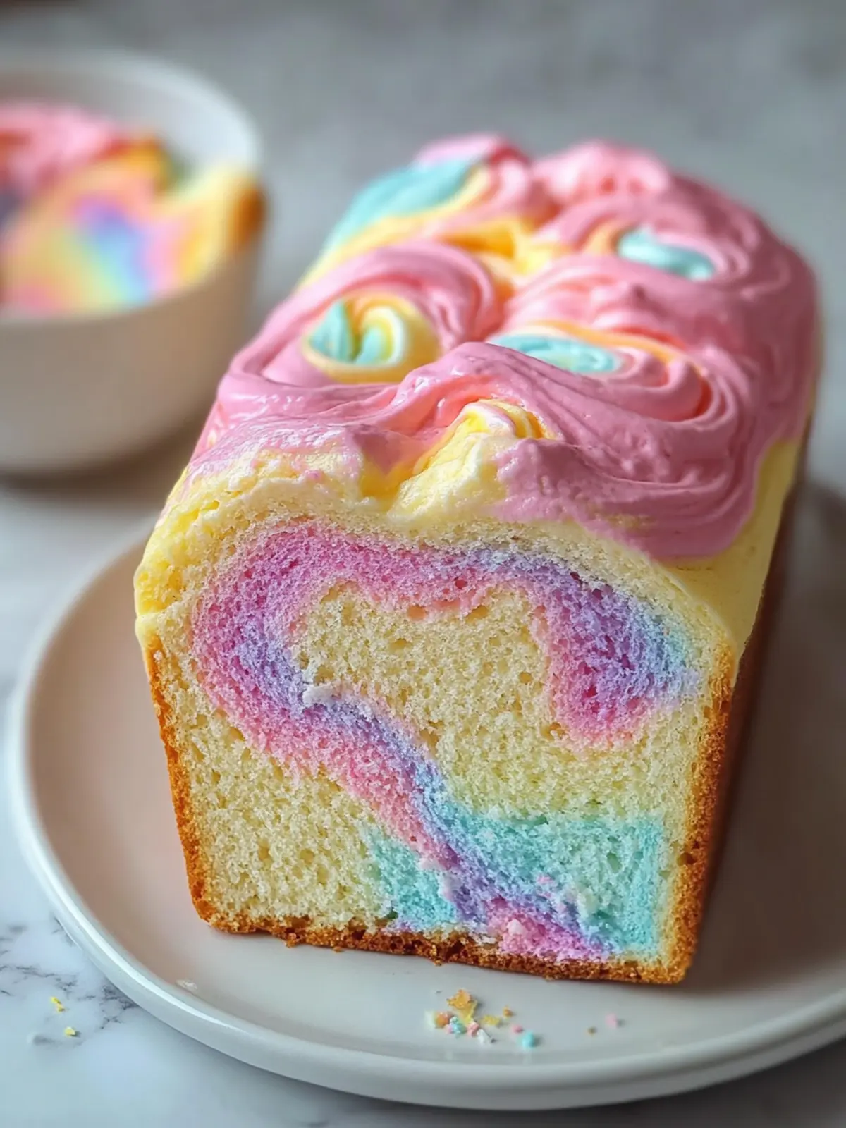 Delicious Pastel Swirl Loaf: A Light, Colorful Treat Pastel Swirl Loaf
