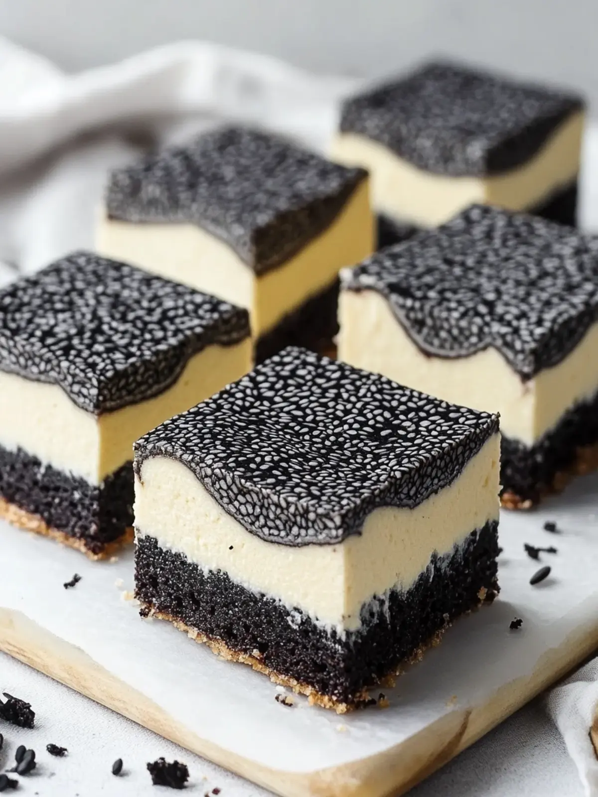 Black Sesame Cheesecake Bars