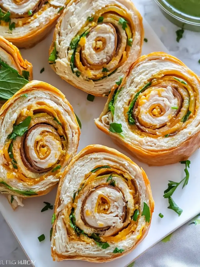 Chicken Cheddar Pinwheel Sandwiches