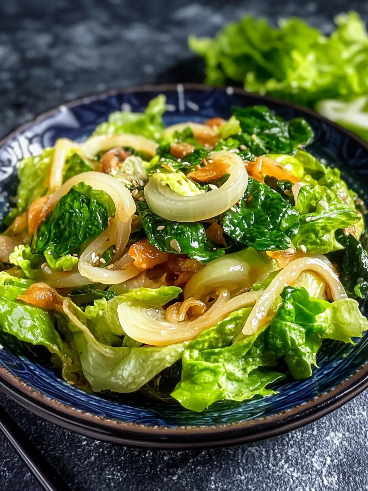 Lettuce Stir Fry with Onions