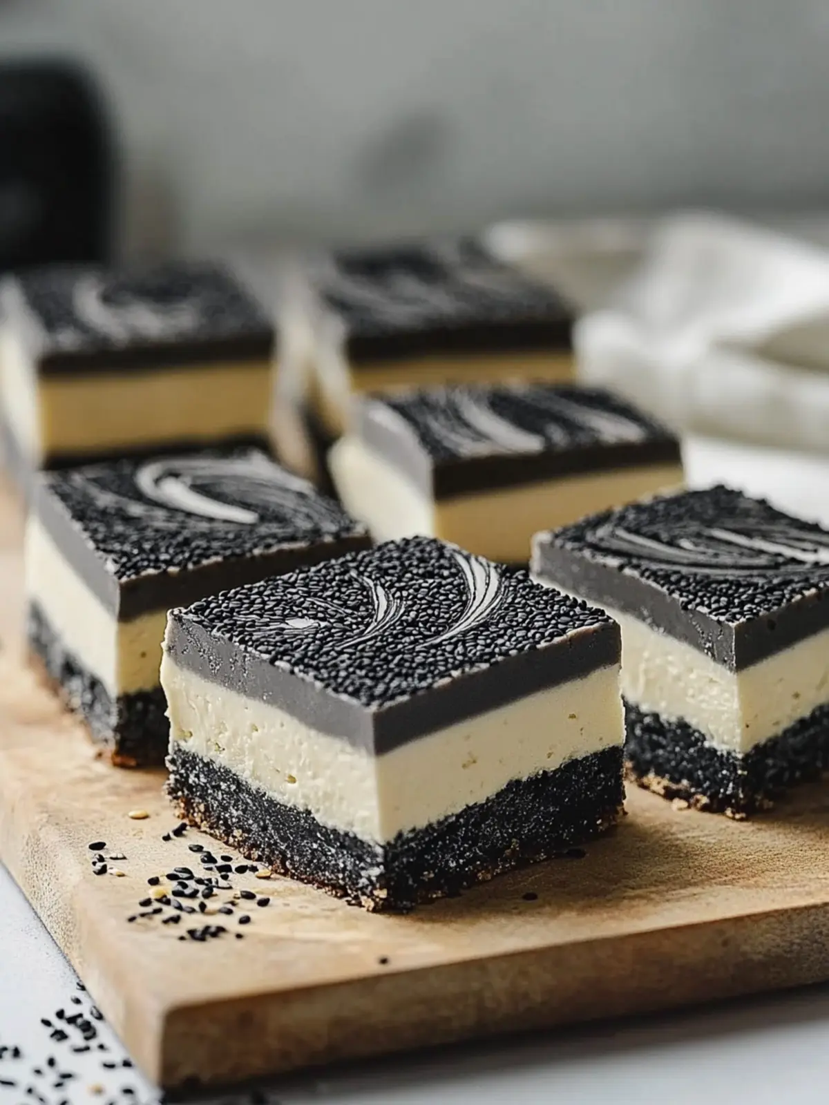 Black Sesame Cheesecake Bars
