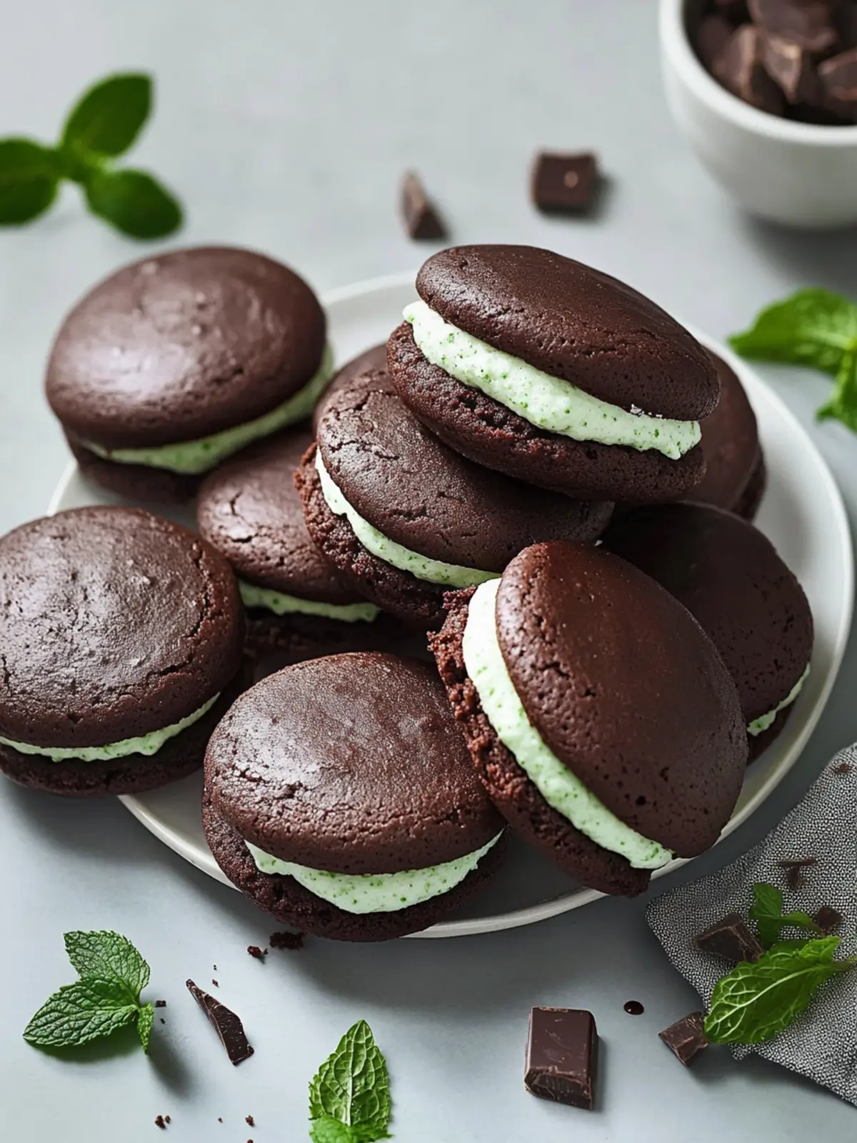 Mint Chocolate Whoopie Pies: A Fun Twist on a Classic Treat Mint Chocolate Whoopie Pies