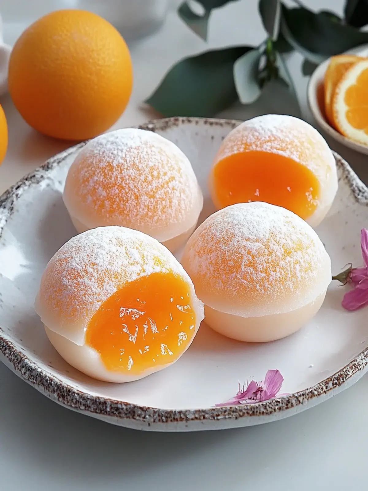 Delight Your Senses with Orange Snowy Mochi Bliss Orange Snowy Mochi