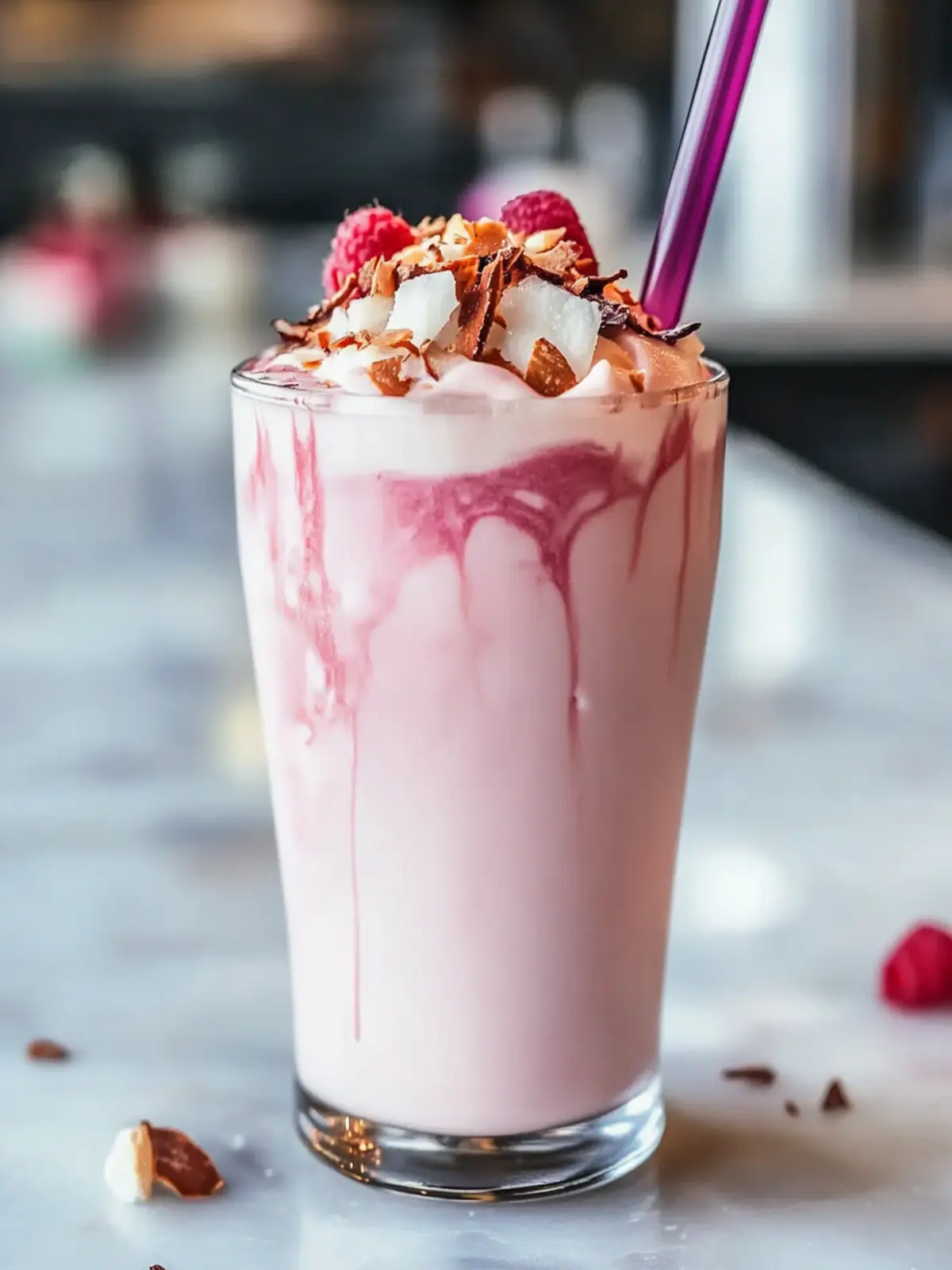 Delight in a Pink Coconut Iced Latte: Refreshing Vegan Treat Pink Coconut Iced Latte