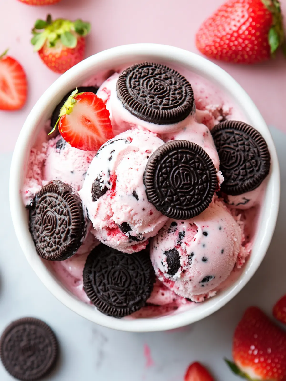 Strawberry Oreo Ice Cream