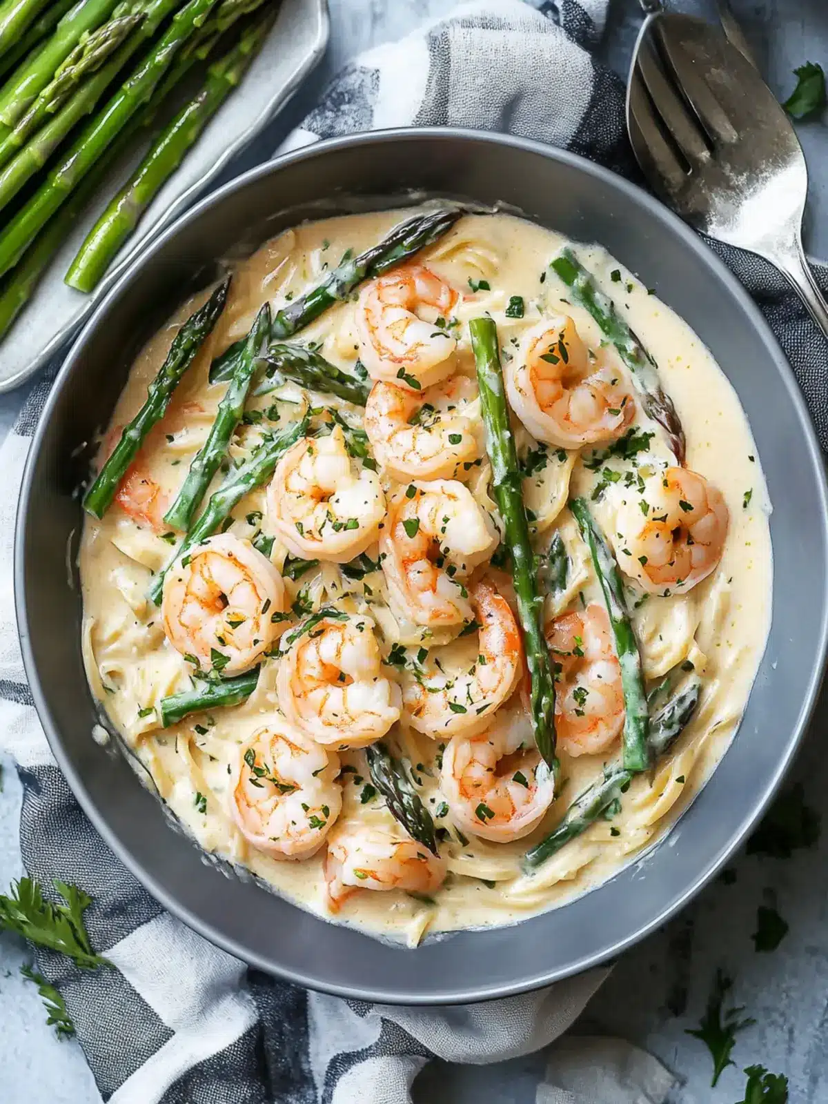 Creamy Shrimp Alfredo with Asparagus Ready in Just 7 Minutes Shrimp Alfredo with Asparagus