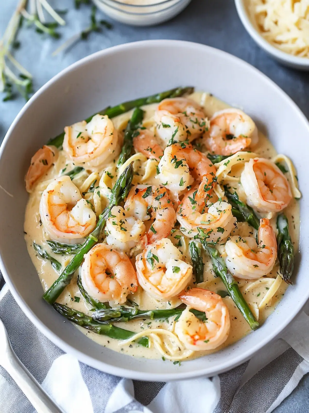 Creamy Shrimp Alfredo with Asparagus Ready in Just 7 Minutes Shrimp Alfredo with Asparagus