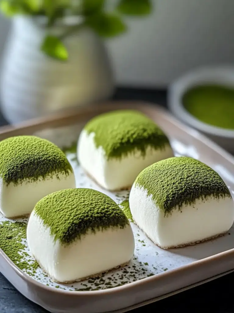 Homemade Matcha Cheesecake Daifuku