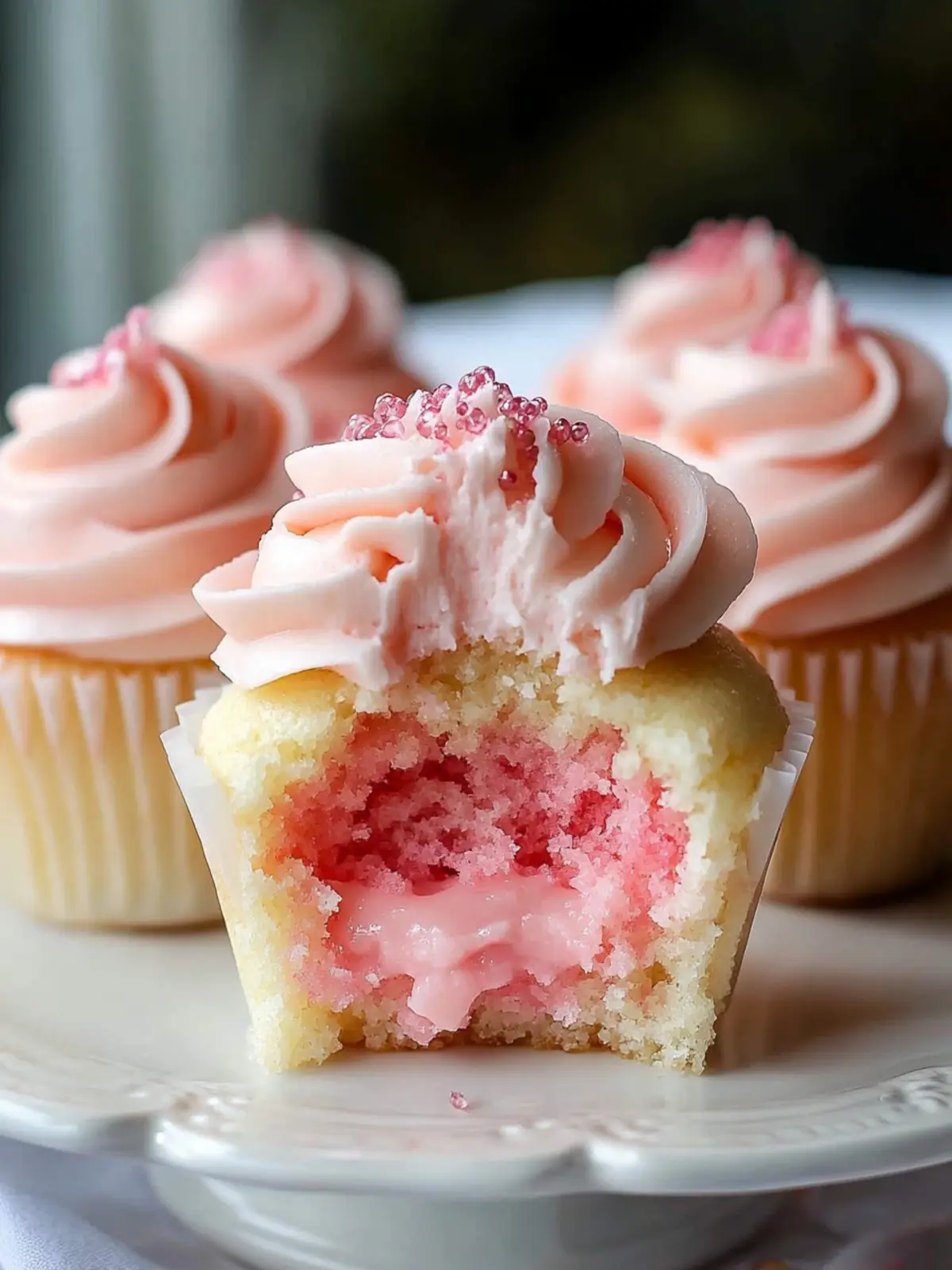 Valentine Pink Champagne Cupcakes