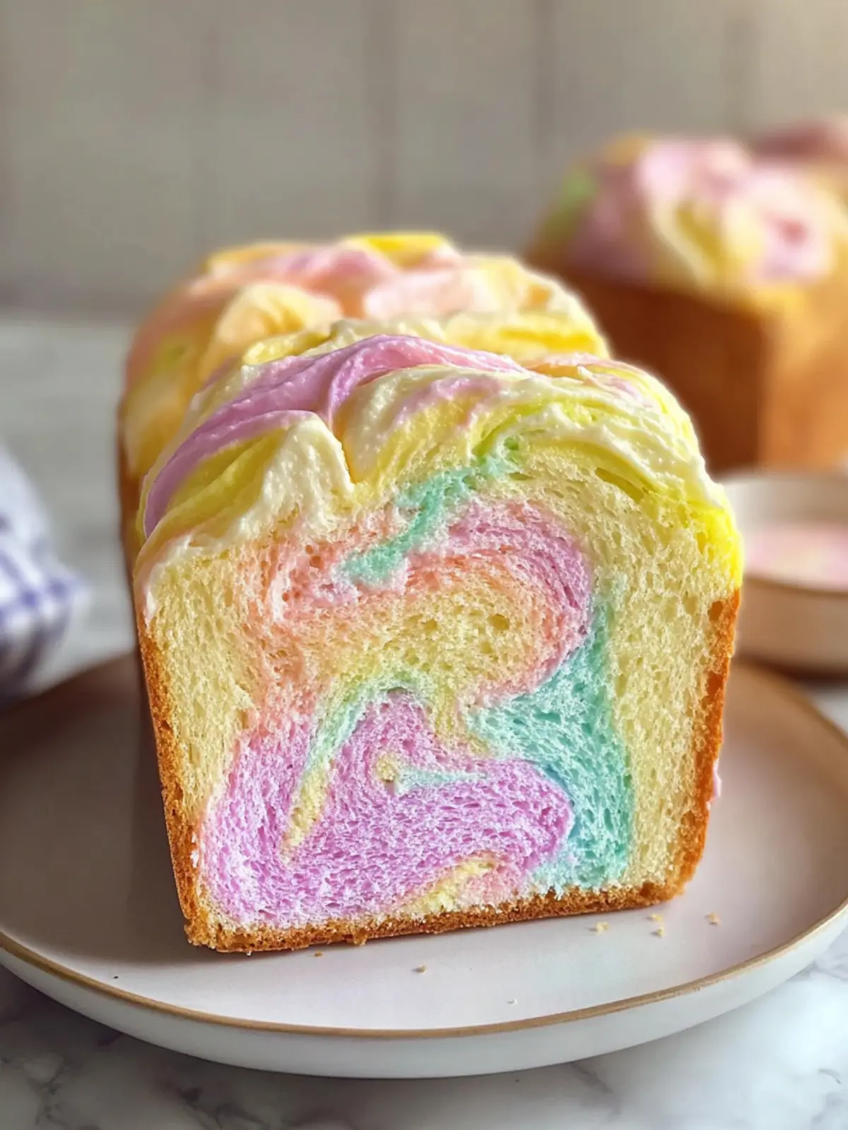 Delicious Pastel Swirl Loaf: A Light, Colorful Treat Pastel Swirl Loaf