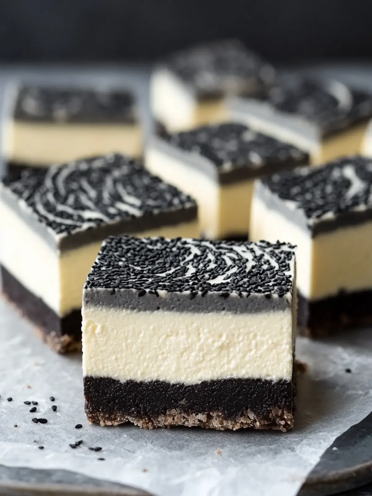 Black Sesame Cheesecake Bars