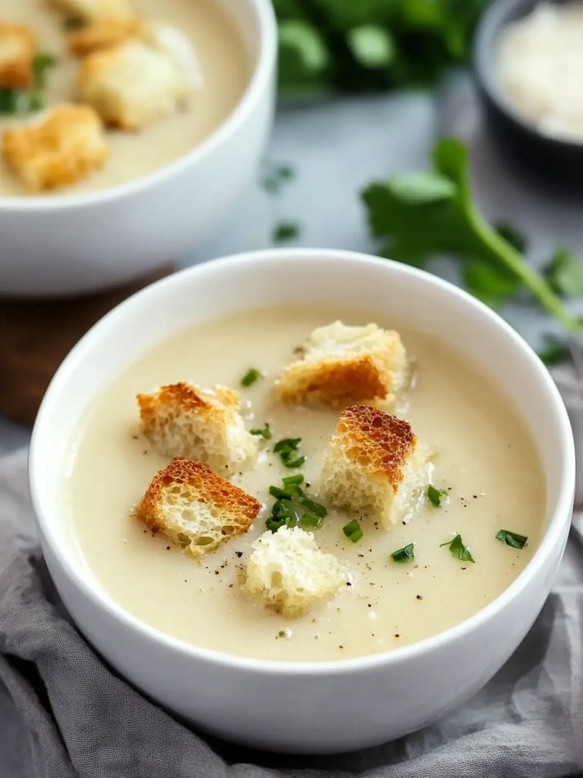 Austrian Garlic Soup With Croutons