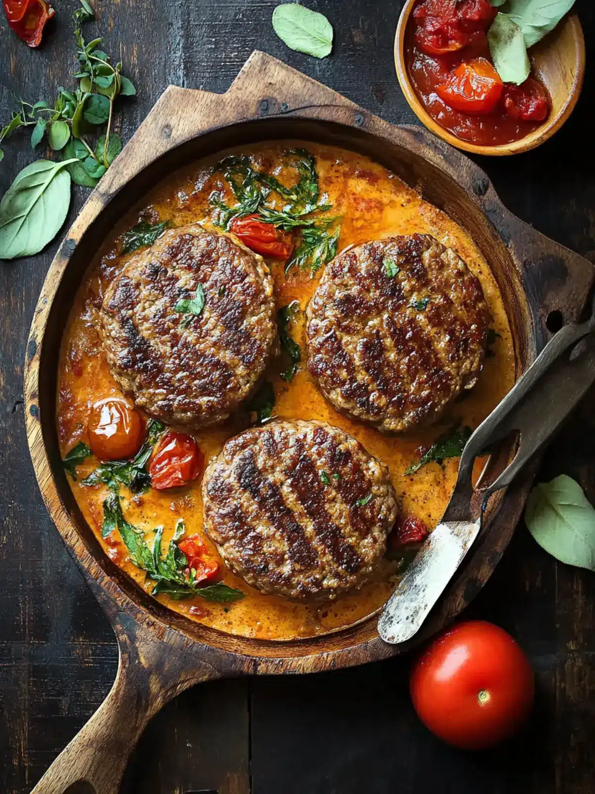 Irresistible Tuscan Hamburger Steaks Bursting with Flavor Tuscan Hamburger Steaks
