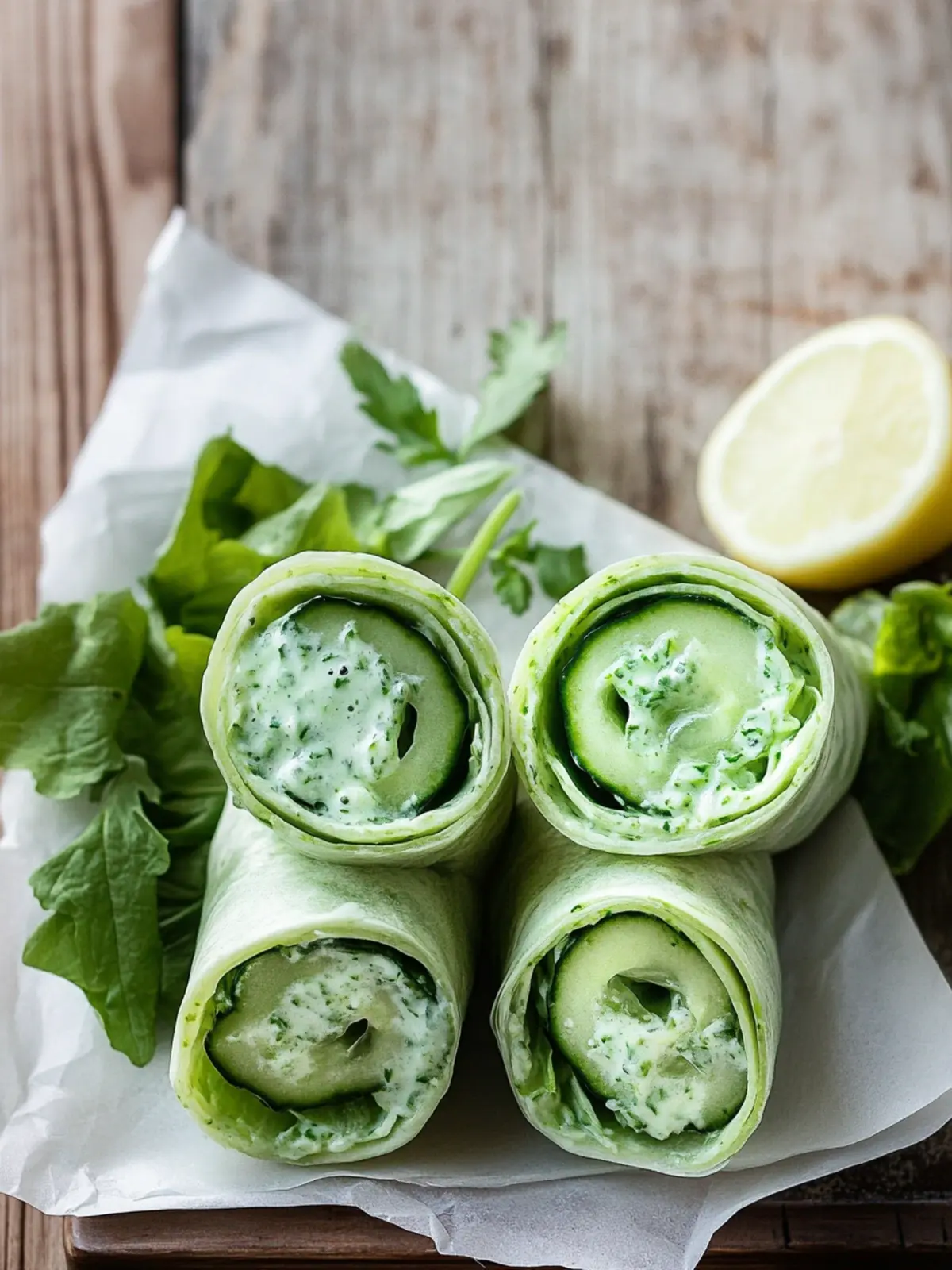 Cucumber Wraps with Green Goddess Dressing