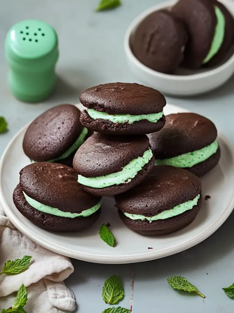 Mint Chocolate Whoopie Pies