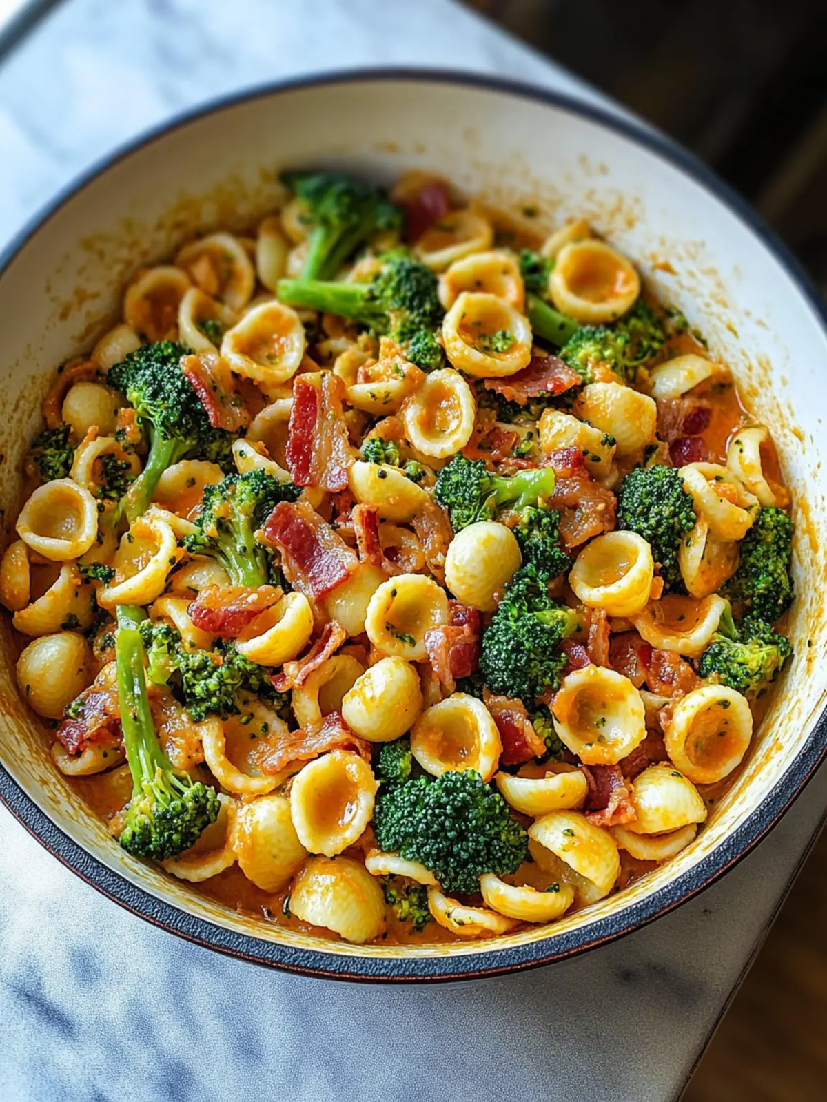 Spicy Bacon Broccoli Orecchiette