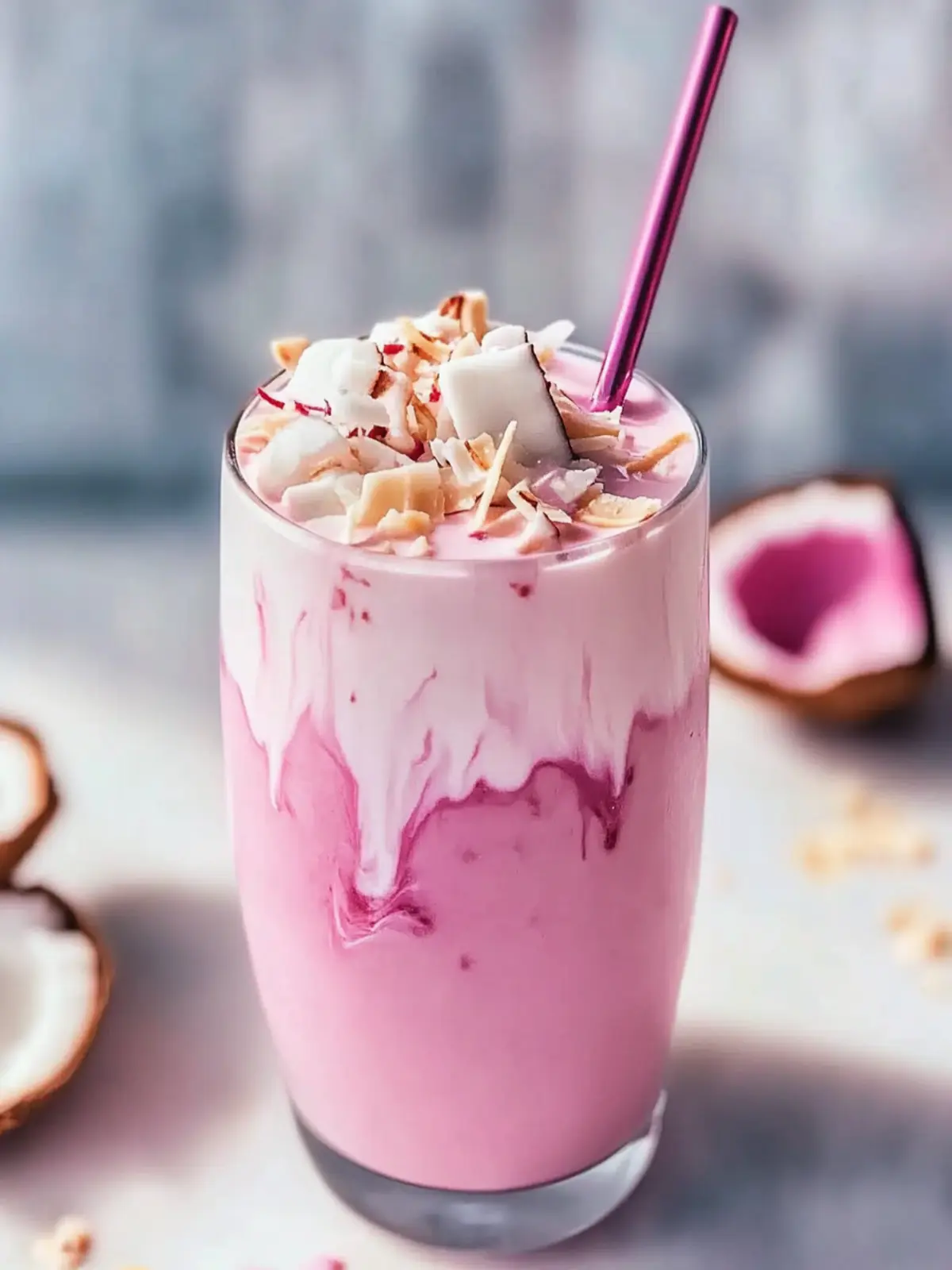 Delight in a Pink Coconut Iced Latte: Refreshing Vegan Treat Pink Coconut Iced Latte