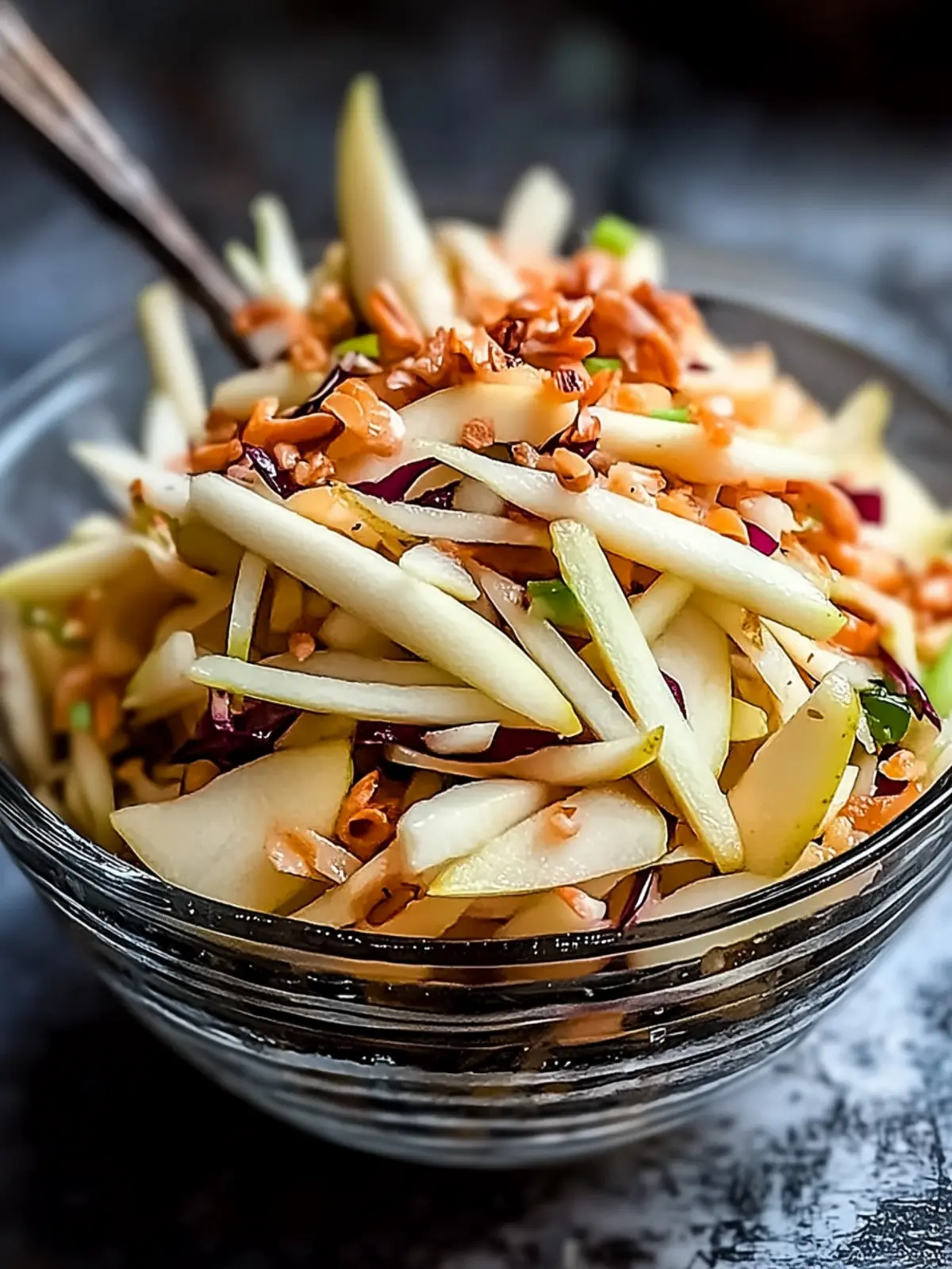 Apple Pear Slaw with Caramel Cider Vinaigrette Bliss Apple Pear Slaw