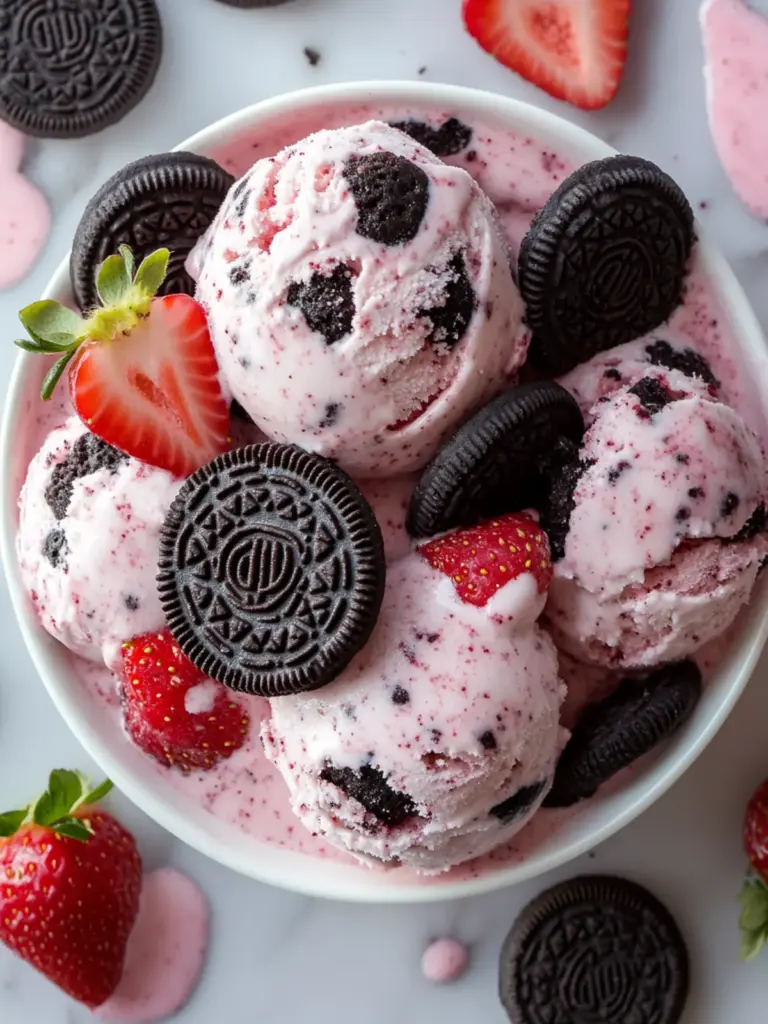 Strawberry Oreo Ice Cream