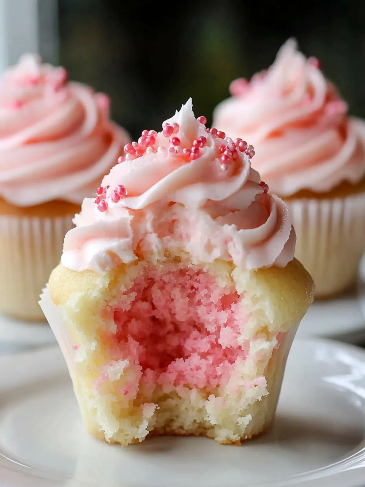 Valentine Pink Champagne Cupcakes
