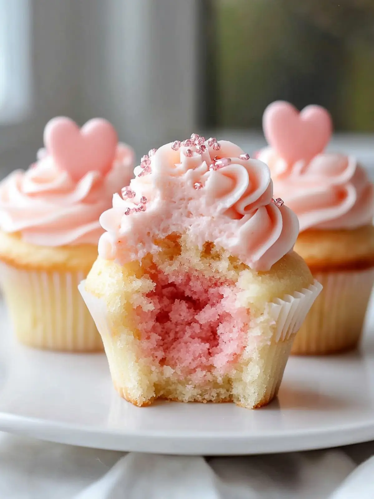 Valentine Pink Champagne Cupcakes