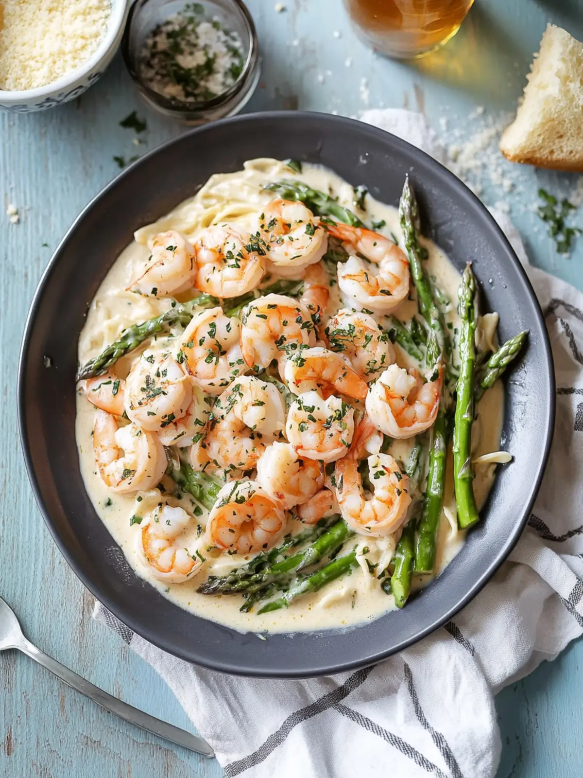 Creamy Shrimp Alfredo with Asparagus Ready in Just 7 Minutes Shrimp Alfredo with Asparagus
