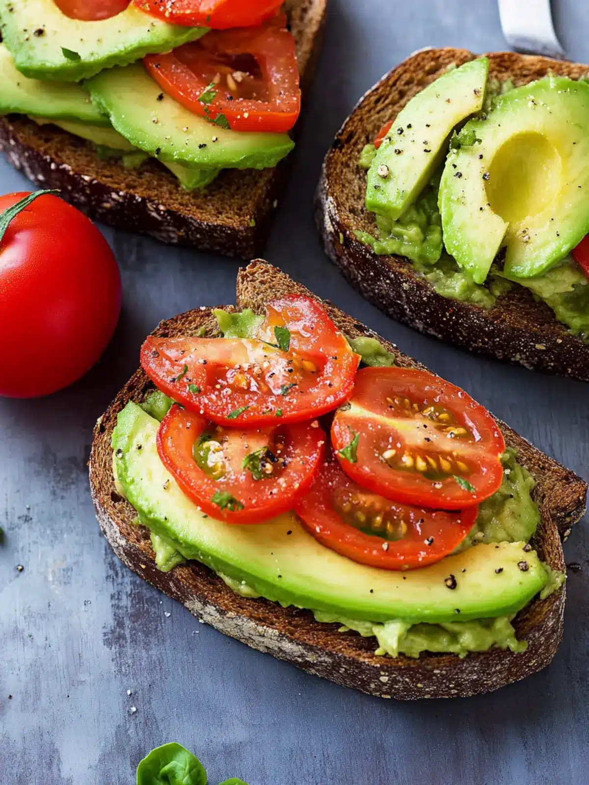 Avocado and Tomato Sandwiches