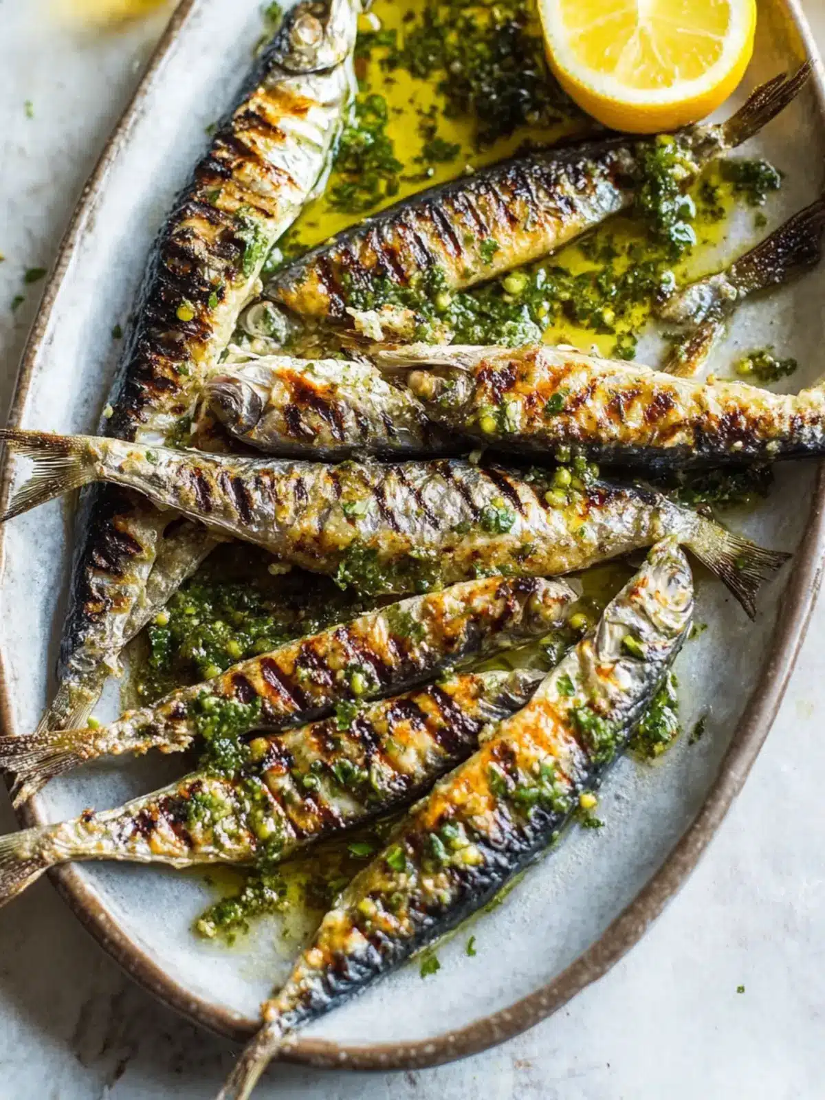 Grilled Sardines with Green Chile Sauce for a Flavorful Feast Grilled Sardines with Green Chile Sauce