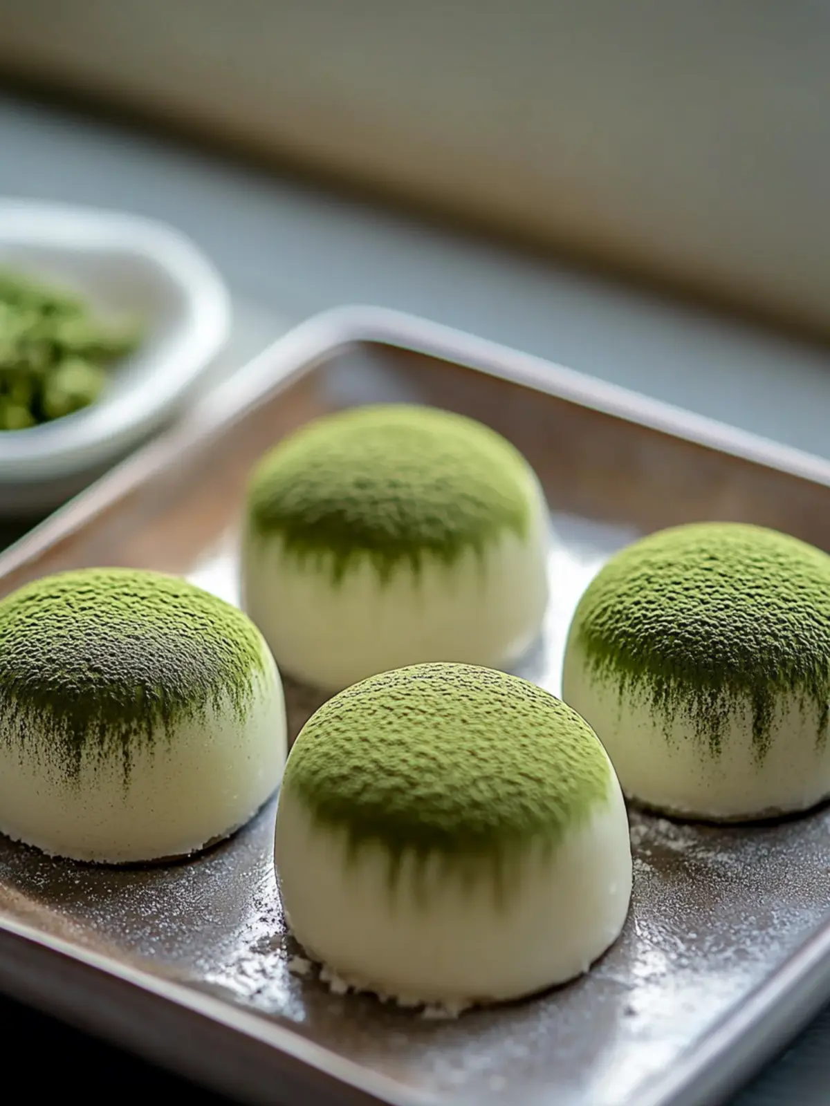 Homemade Matcha Cheesecake Daifuku