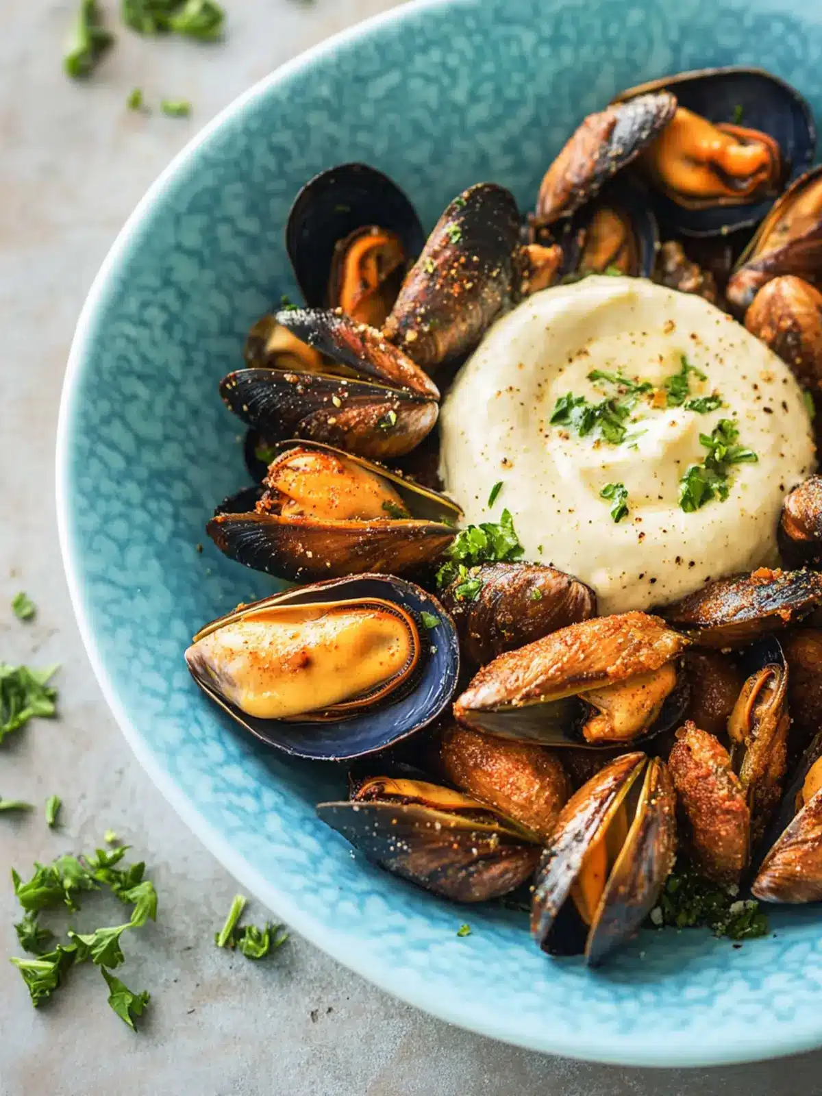 Crispy Greek Fried Mussels with Zesty Skordalia Dip Greek Fried Mussels
