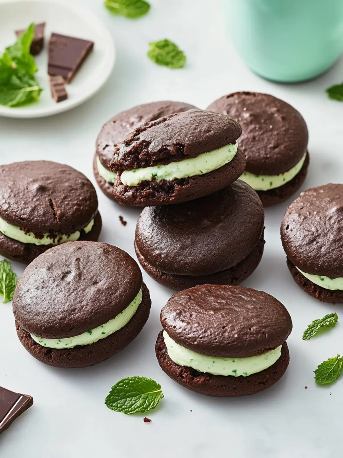 Mint Chocolate Whoopie Pies: A Fun Twist on a Classic Treat Mint Chocolate Whoopie Pies