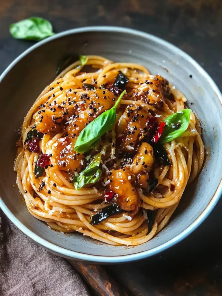 Vegan Singapore Black Pepper Sauce Spaghetti