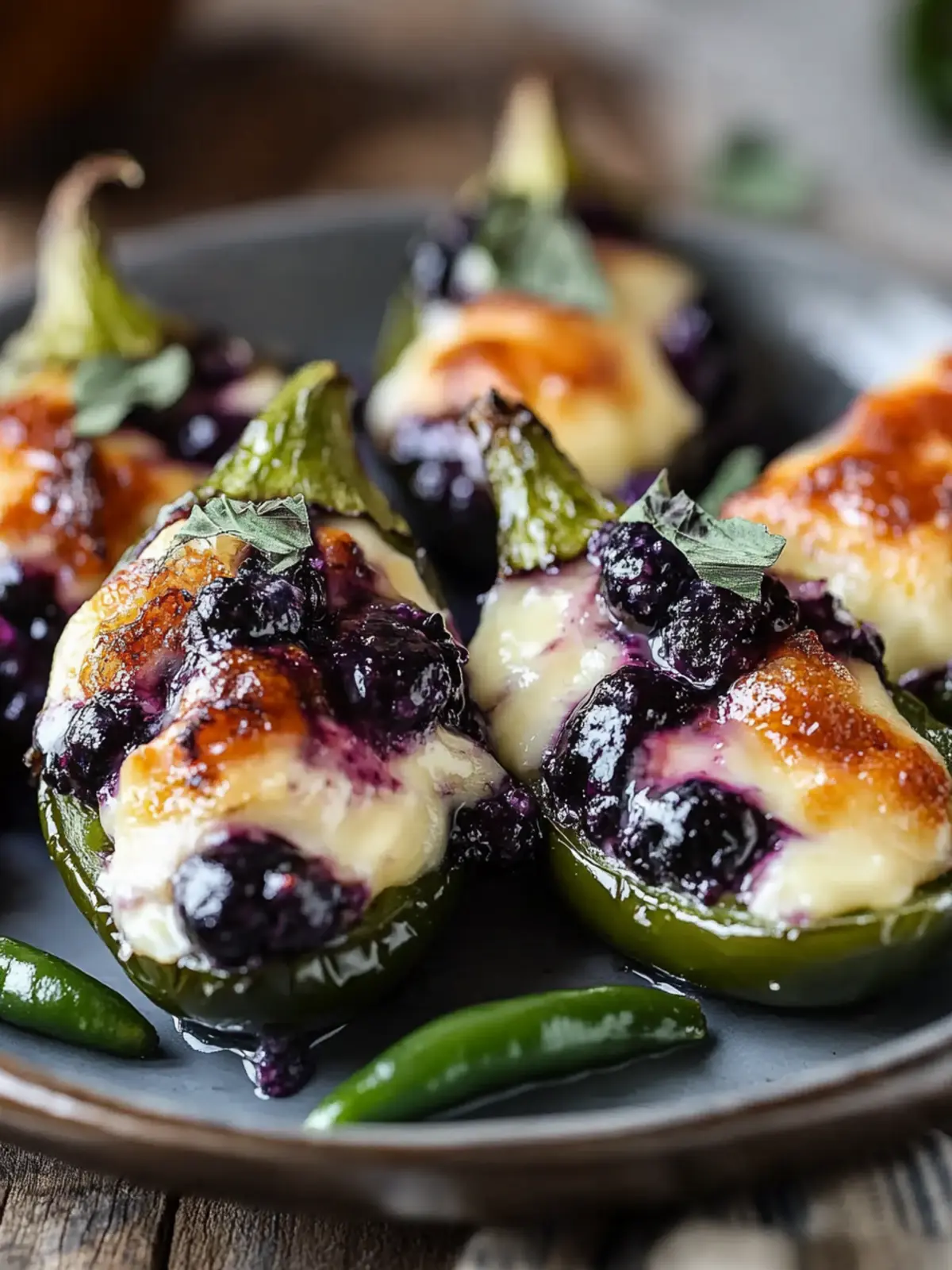Blueberry Brie Jalapeño Poppers