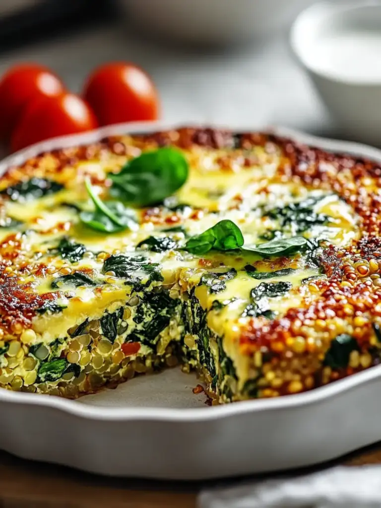 Quinoa Lentil Spinach Bake