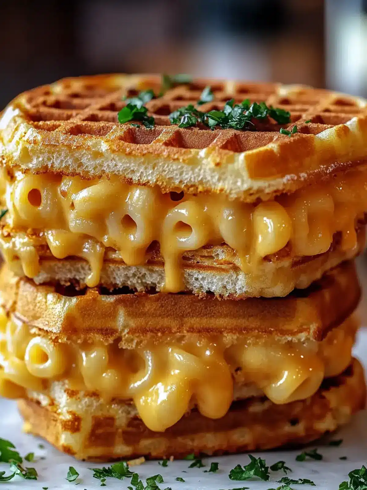 Mac & Cheese Waffle Sandwich