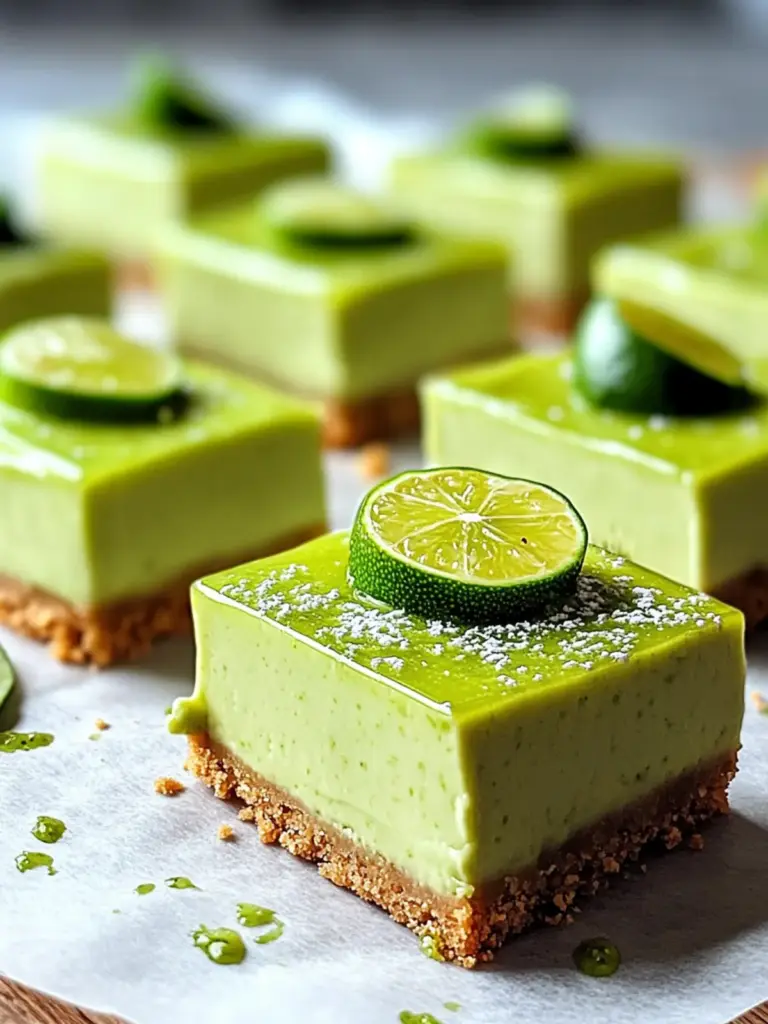 Avocado Lime Cheesecake Bars