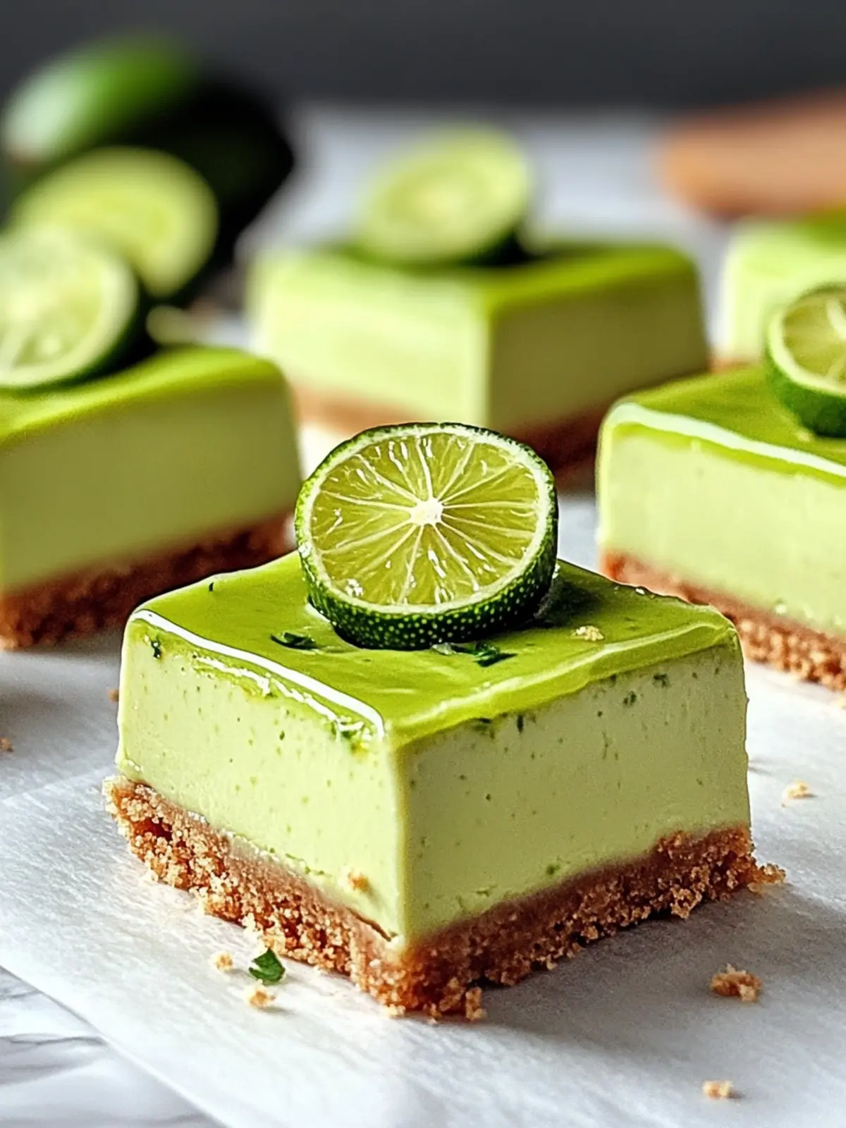 Avocado Lime Cheesecake Bars