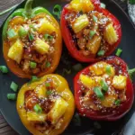 Teriyaki Pineapple Chicken Stuffed Peppers