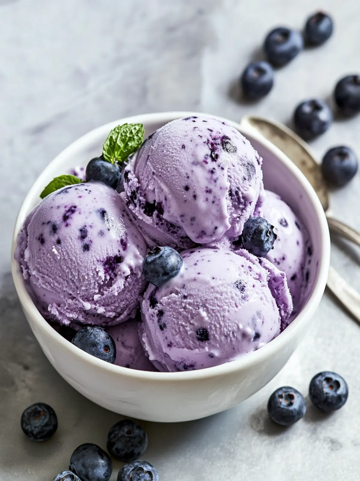 Blueberry Cottage Cheese Ice Cream