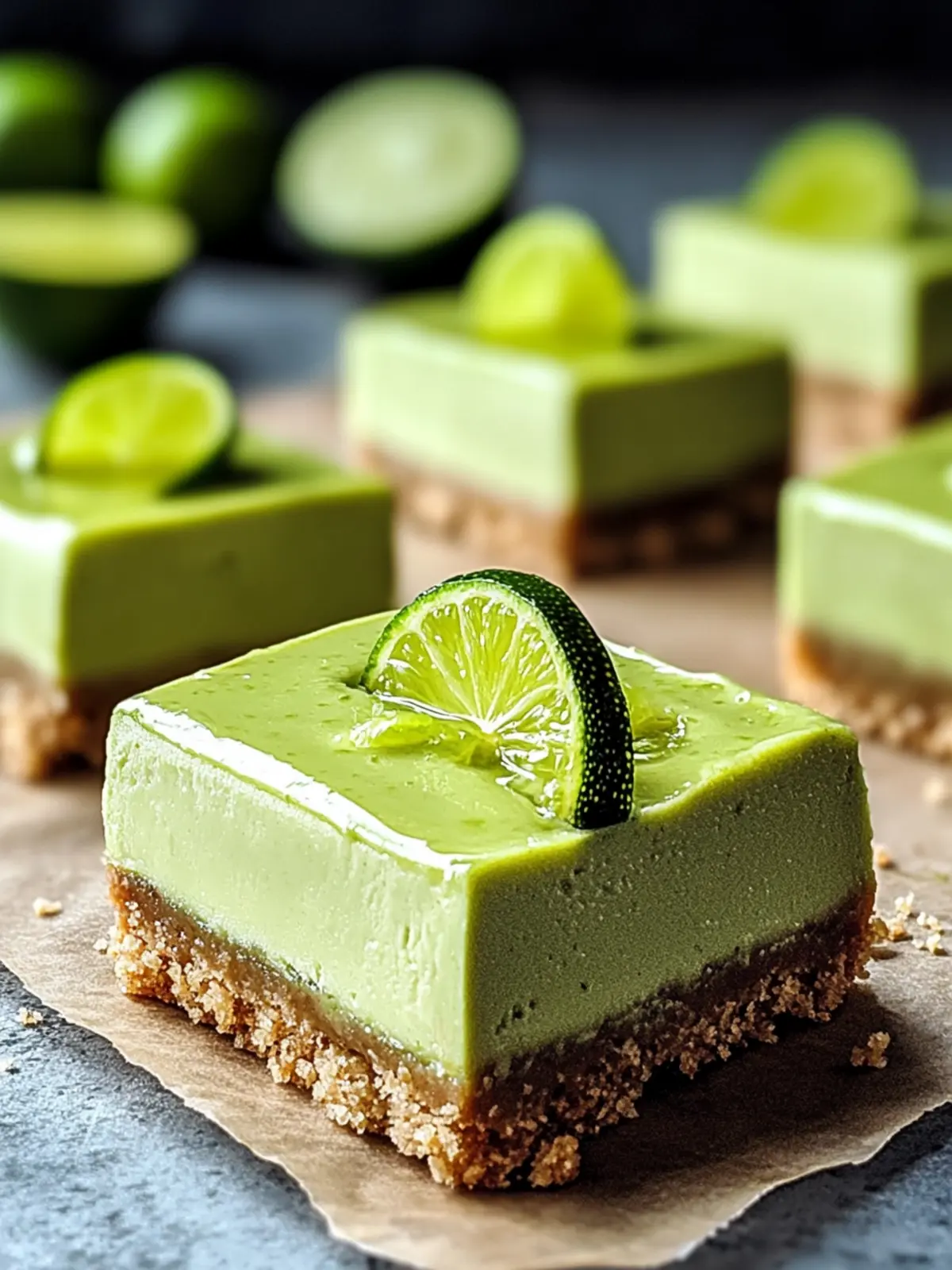 Avocado Lime Cheesecake Bars