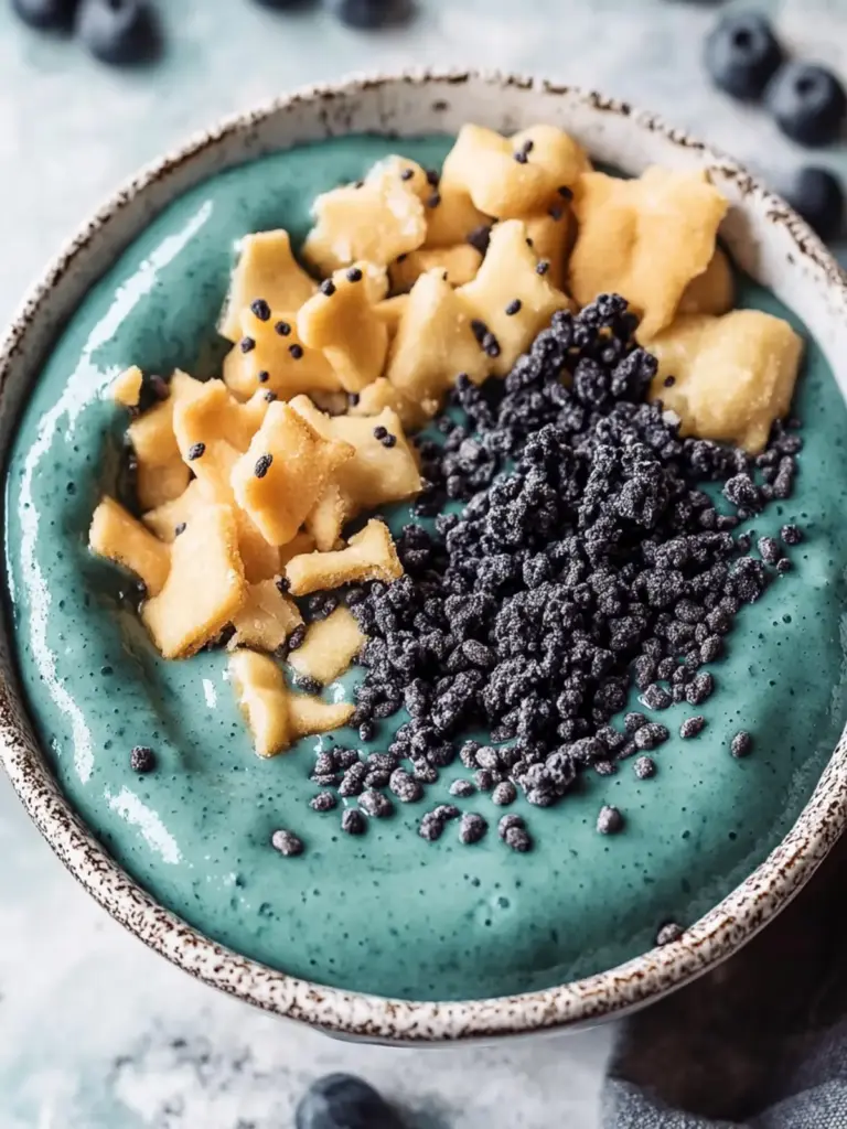Cookie Monster Blue Spirulina Smoothie Bowl