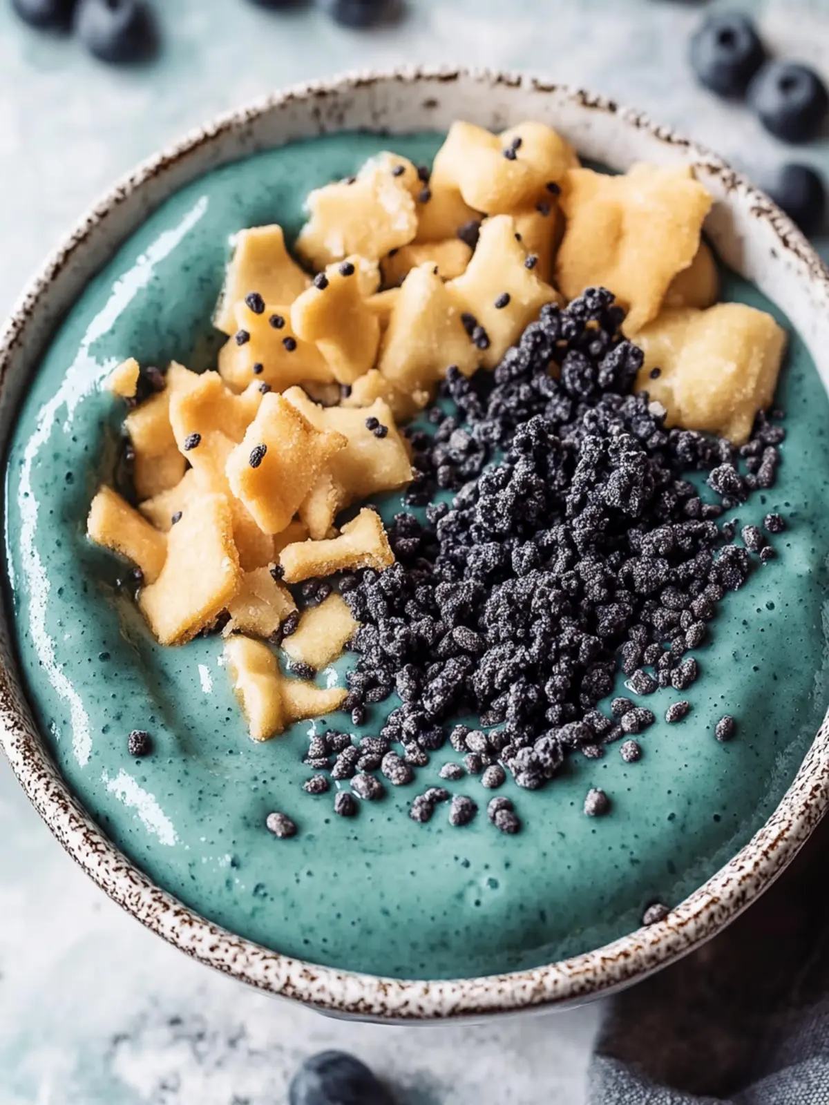 Cookie Monster Blue Spirulina Smoothie Bowl