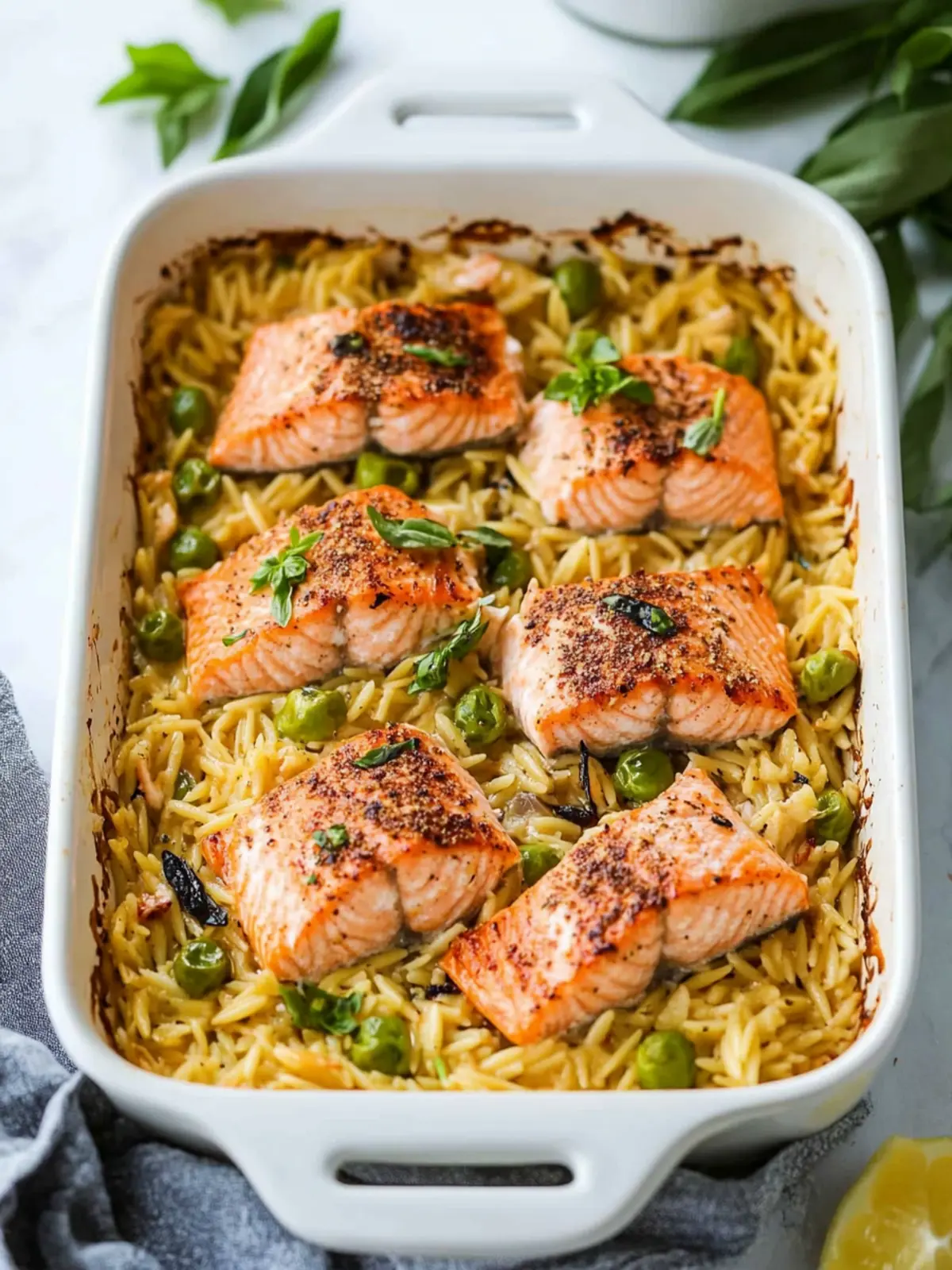 Baked Salmon Orzo Casserole: A Cozy Dinner Delight Baked Salmon Orzo Casserole