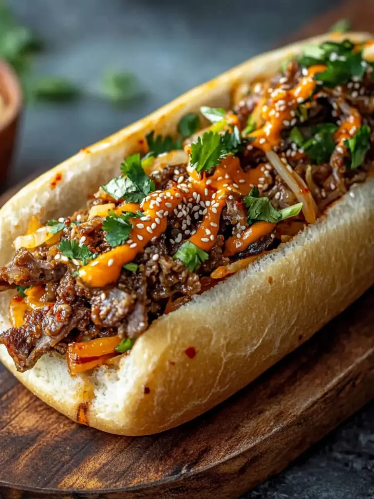 Spicy Kimchi Bulgogi Cheesesteak