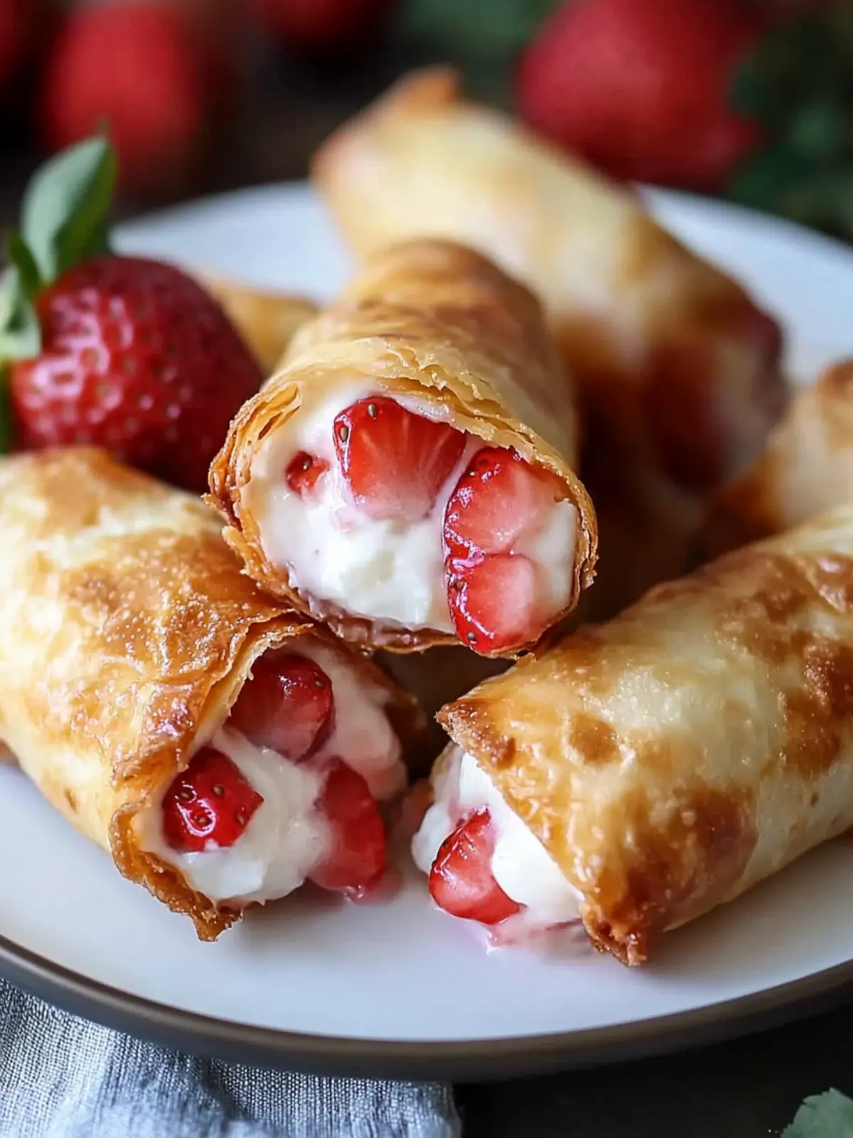 Delicious Strawberry Cheesecake Eggroll Bites for Sweet Cravings Strawberry Cheesecake Eggroll Bites