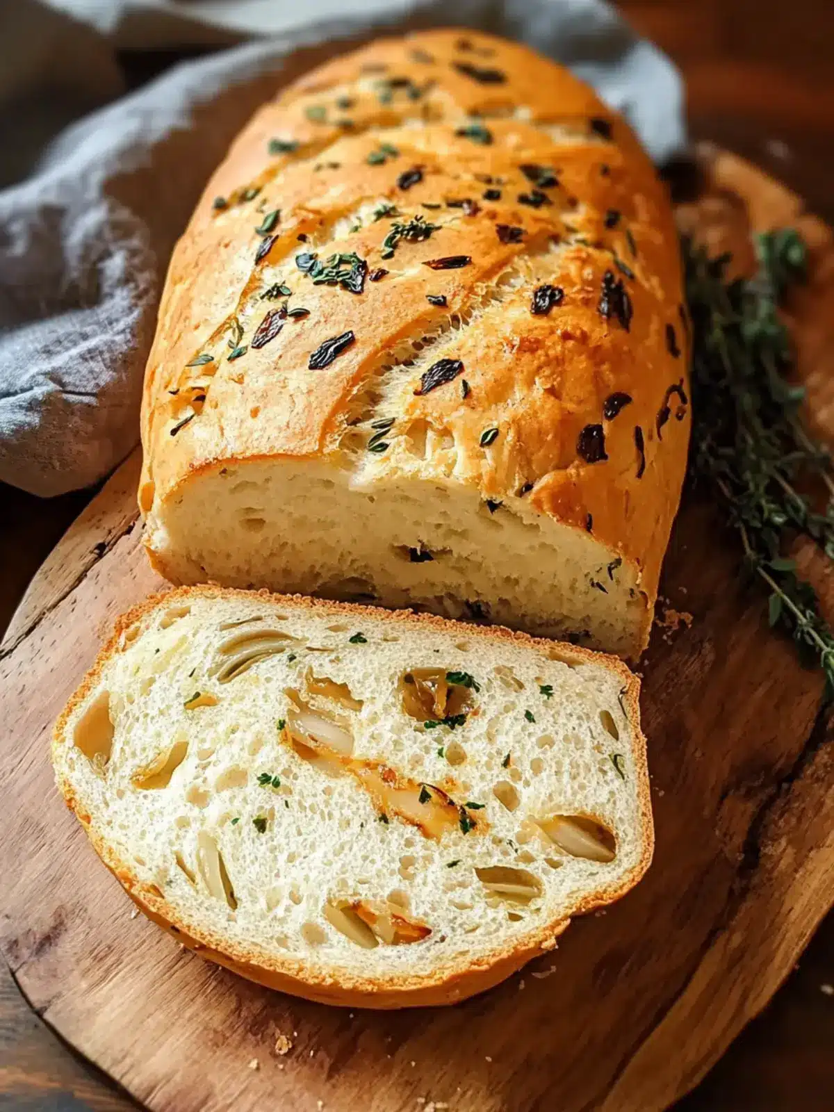 Golden Caramelized Onions Bread