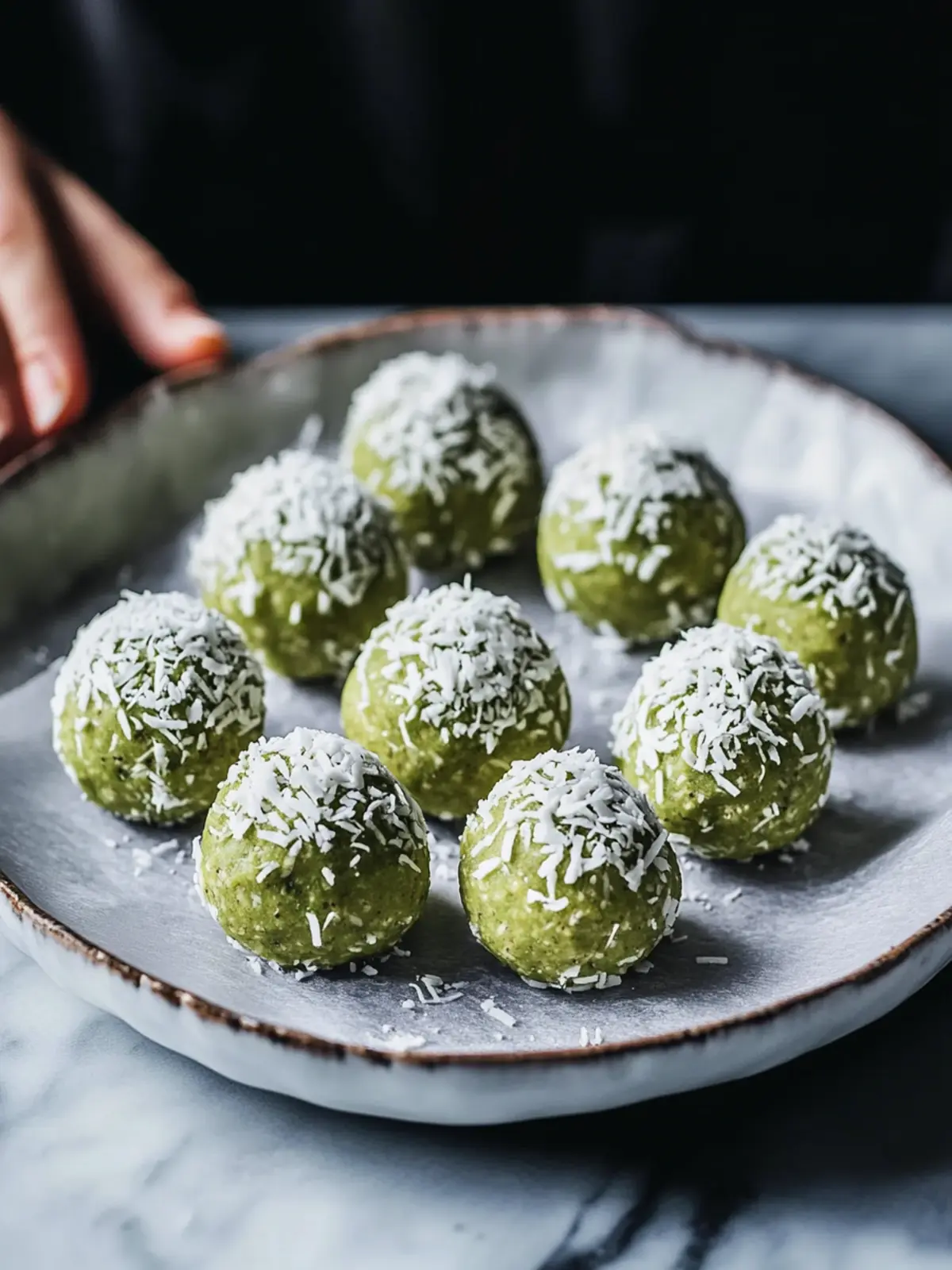Matcha Coconut Balls