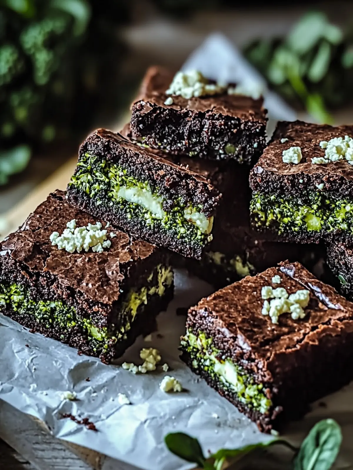 Broccoli Feta Brownies