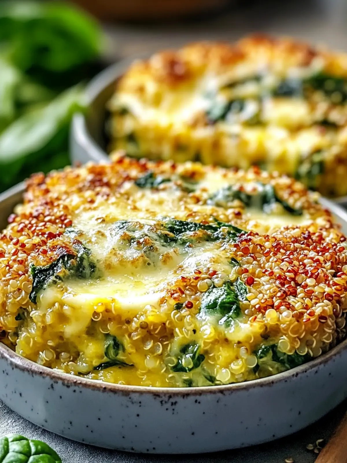 Quinoa Lentil Spinach Bake